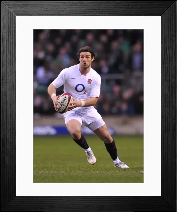 Framed Print : Ben Foden of England (Northampton Saints) charges forward. Framed Print : Ben Foden of England (Northampton Saints) charges forward.