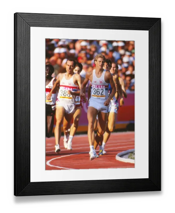 Framed Print : Steve Cram & Steve Ovett - 1984 Los Angeles Olympics