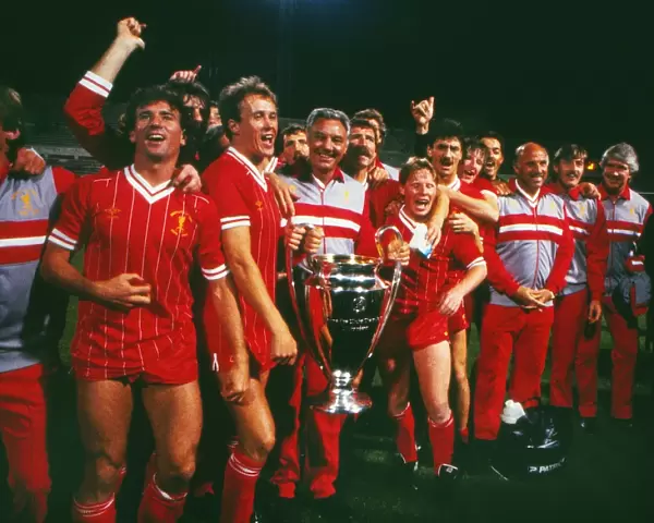 Liverpool players celebrate winning the 1984 European Cup