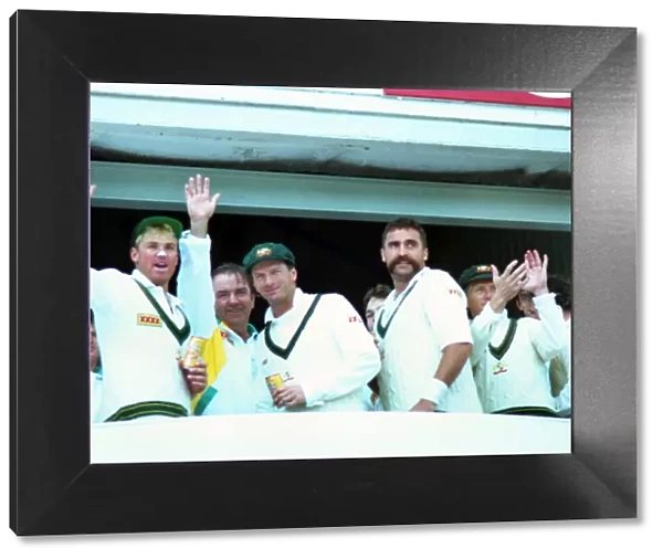 Australian players celebrate winning the 1993 Ashes