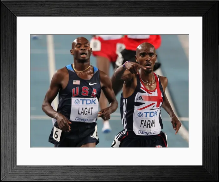 Framed Print : Mo Farah wins the 5000m final at the 2011 World Championships Framed Print : Mo Farah wins the 5000m final at the 2011 World Championships