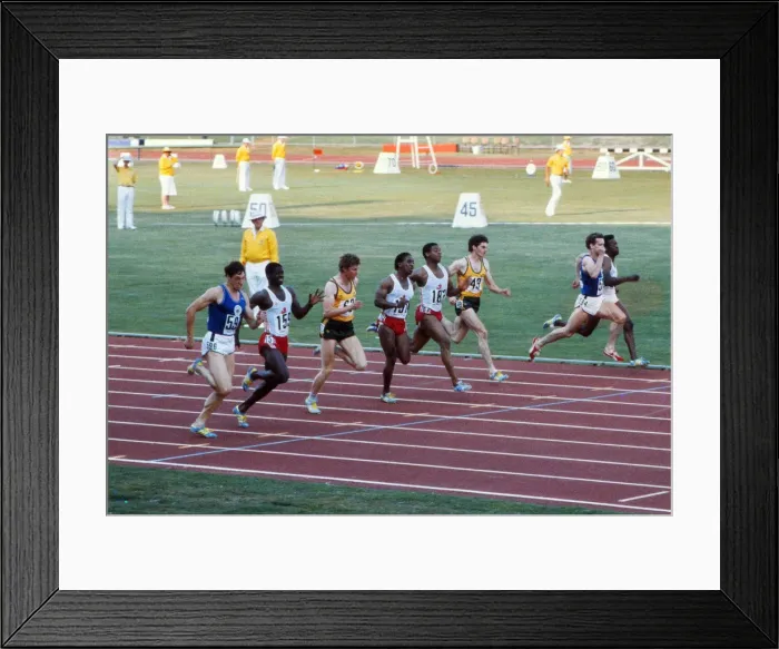 Framed Print : 1982 Brisbane Commonwealth Games 100m Final Framed Print : 1982 Brisbane Commonwealth Games 100m Final