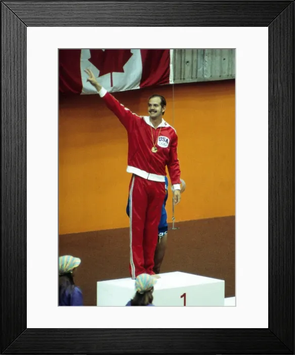 Framed Print : John Naber at the 1976 Montreal Olympics
