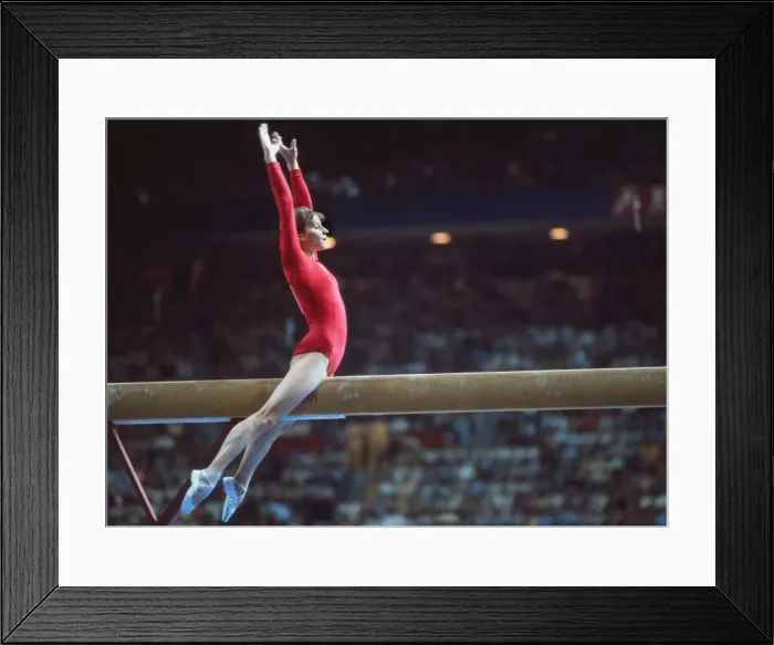 Framed Print : Olga Korbut at the 1976 Montreal Olympics Framed Print : Olga Korbut at the 1976 Montreal Olympics