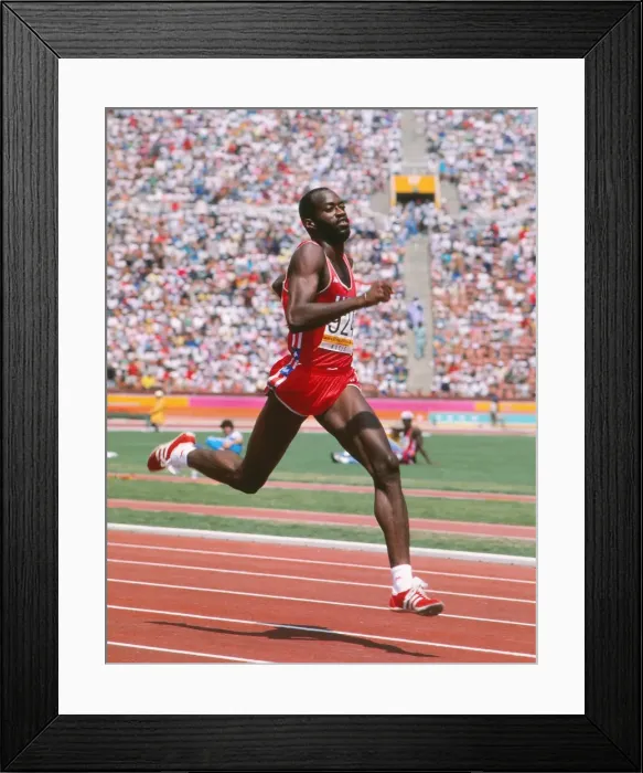 Framed Print : Ed Moses at the 1984 Los Angeles Olympics Framed Print : Ed Moses at the 1984 Los Angeles Olympics