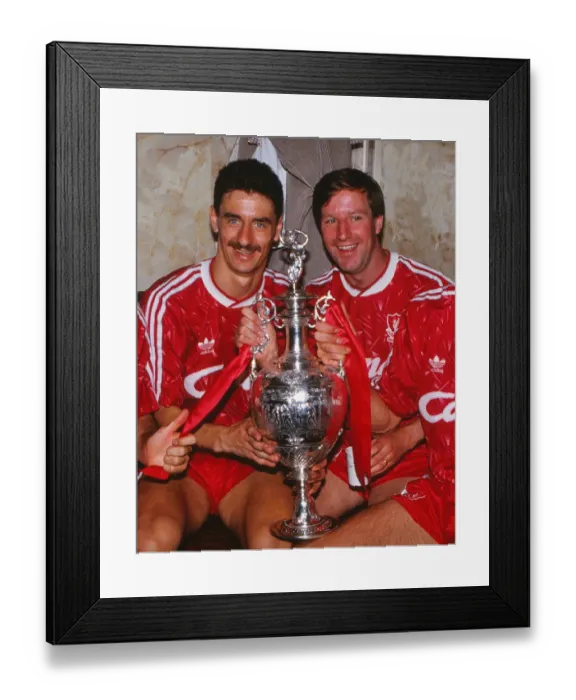 Framed Print : Liverpools Ian Rush and Ronnie Whelan celebrate winning the league title in 1990 Framed Print : Liverpools Ian Rush and Ronnie Whelan celebrate winning the league title in 1990