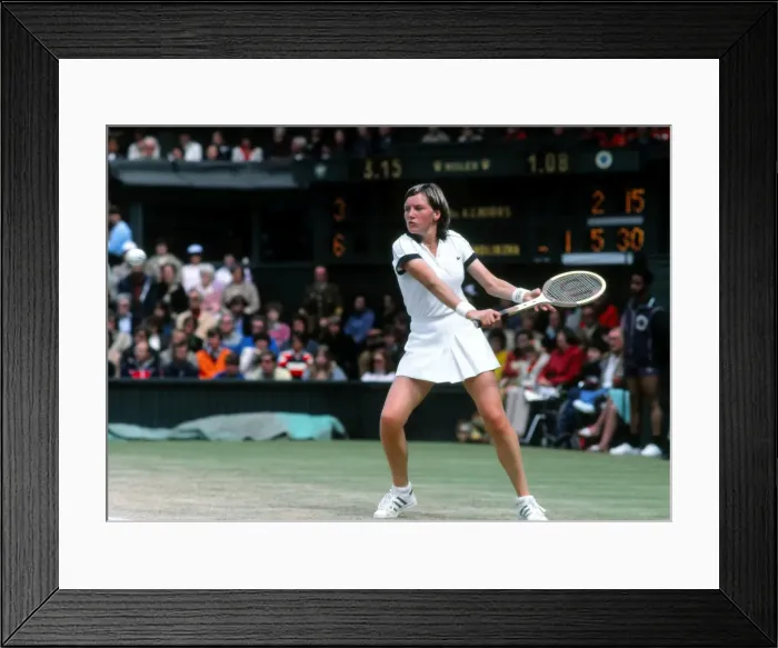 Framed Print : Tennis - Wimbledon Championships 1981. Anne Hobbs in action Framed Print : Tennis - Wimbledon Championships 1981. Anne Hobbs in action