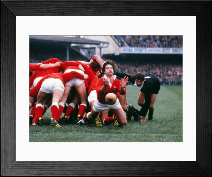 Framed Print : Terry Holmes passes the ball against the All Blacks in 1980 Framed Print : Terry Holmes passes the ball against the All Blacks in 1980