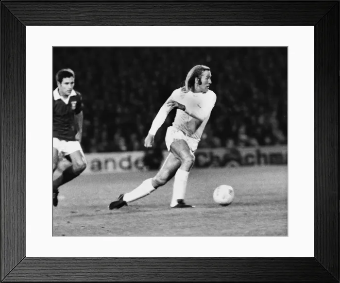 Framed Print : Real Madrids Gunter Netzer takes on Ipswich in 1973 Framed Print : Real Madrids Gunter Netzer takes on Ipswich in 1973