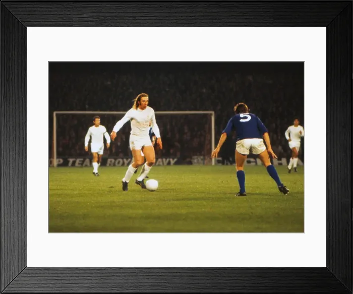 Framed Print : Real Madrids Gunter Netzer takes on Ipswich in 1973 Framed Print : Real Madrids Gunter Netzer takes on Ipswich in 1973