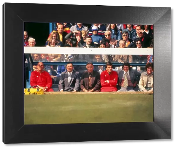 The Liverpool bench in 1977