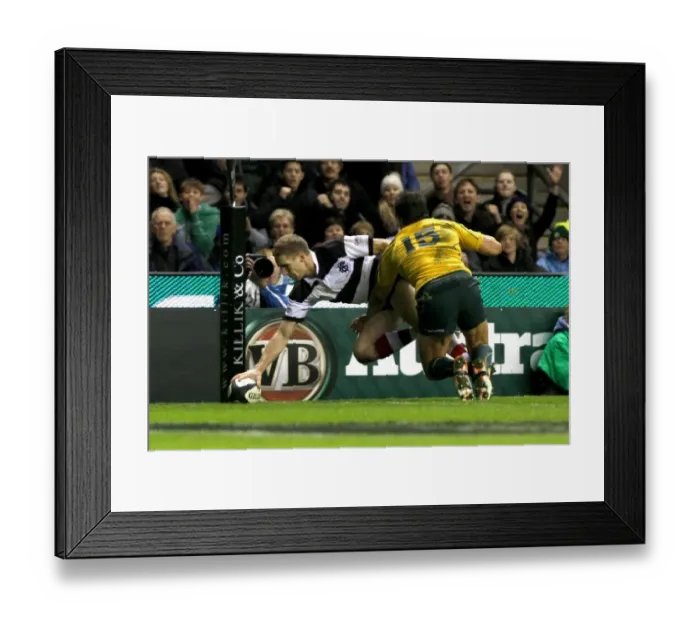 Framed Print : Sam Tomkins scores for the Barbarians Framed Print : Sam Tomkins scores for the Barbarians