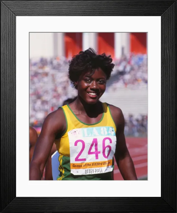 Framed Print : Merlene Ottey at the 1984 Los Angeles Olympics Framed Print : Merlene Ottey at the 1984 Los Angeles Olympics