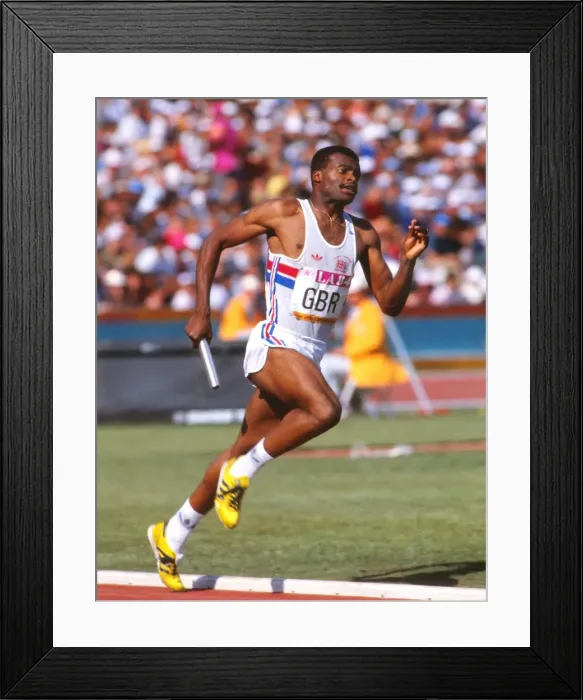 Framed Print : Kriss Akabusi - 1984 Los Angeles Olympics Framed Print : Kriss Akabusi - 1984 Los Angeles Olympics