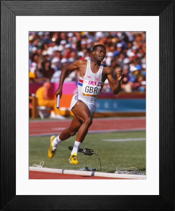 Framed Print : Kriss Akabusi - 1984 Los Angeles Olympics Framed Print : Kriss Akabusi - 1984 Los Angeles Olympics