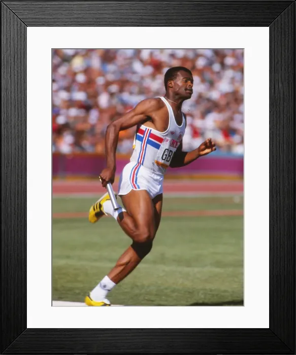 Framed Print : Kriss Akabusi - 1984 Los Angeles Olympics Framed Print : Kriss Akabusi - 1984 Los Angeles Olympics