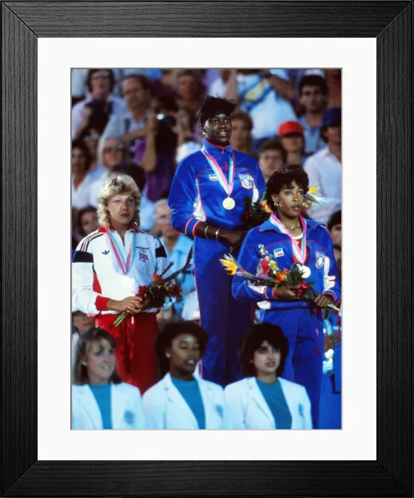 Framed Print : 1984 Los Angeles Olympics - Womens 100m Hurdles Framed Print : 1984 Los Angeles Olympics - Womens 100m Hurdles