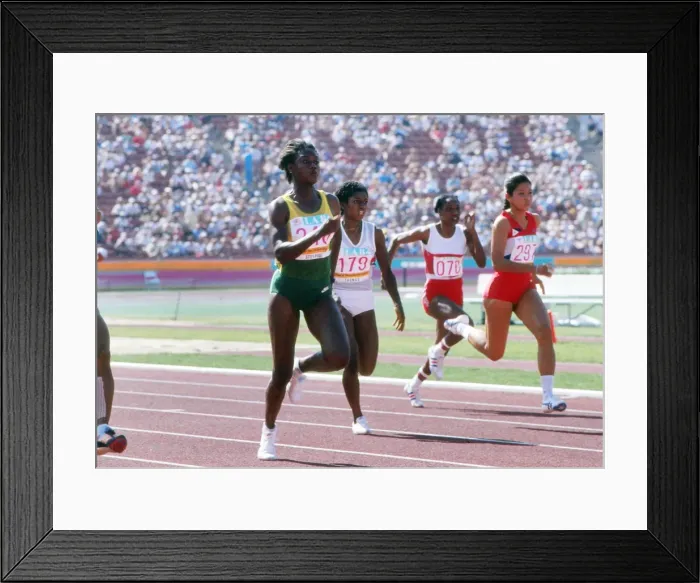 Framed Print : 1984 Los Angeles Olympics: Womens 100m Framed Print : 1984 Los Angeles Olympics: Womens 100m