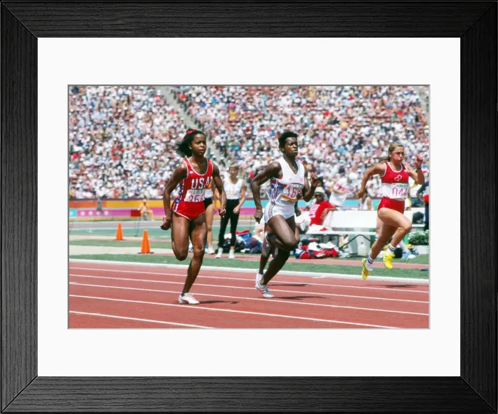 Framed Print : 1984 Los Angeles Olympics - Womens 100m Framed Print : 1984 Los Angeles Olympics - Womens 100m