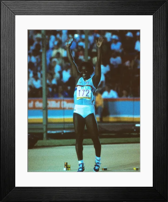 Framed Print : Tessa Sanderson - 1984 Los Angeles Olympics Framed Print : Tessa Sanderson - 1984 Los Angeles Olympics