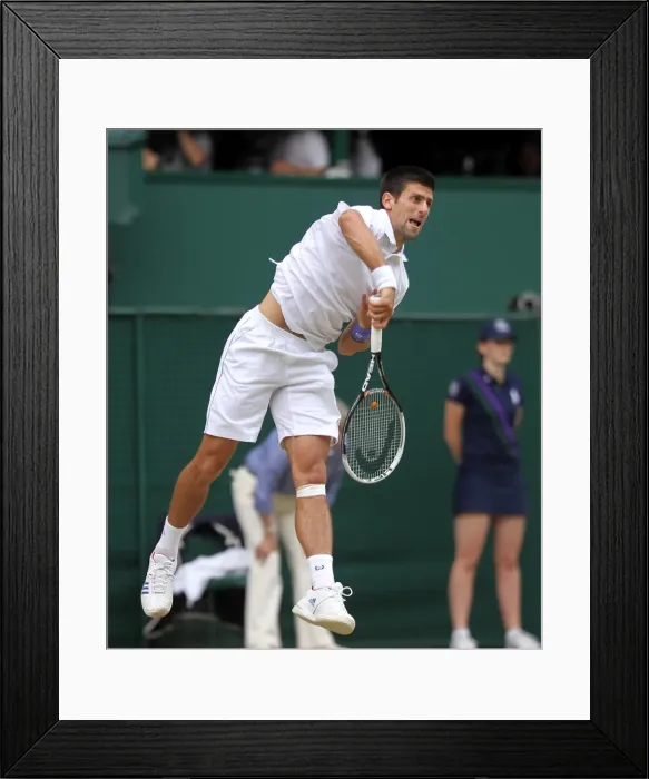 Framed Print : Novak Djokovic during the 2011 Wimbledon Championships Framed Print : Novak Djokovic during the 2011 Wimbledon Championships