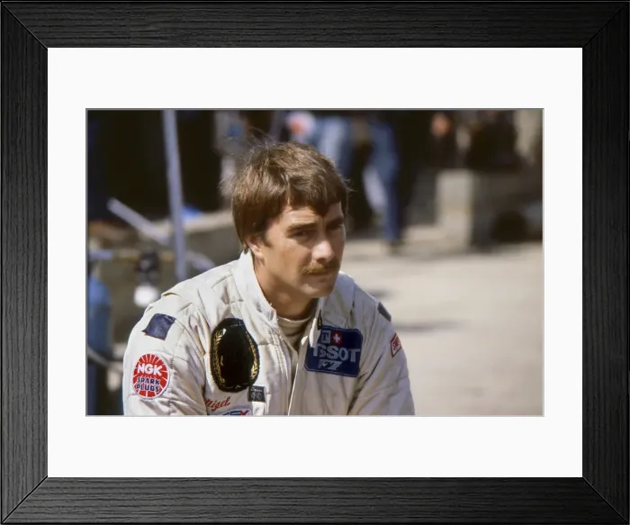 Framed Print : Nigel Mansell of Lotus at the 1981 British Grand Prix Framed Print : Nigel Mansell of Lotus at the 1981 British Grand Prix