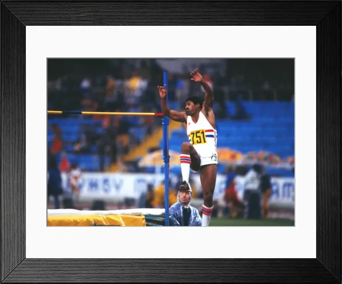 Framed Print : Daley Thompson at the 1978 European Championships Framed Print : Daley Thompson at the 1978 European Championships