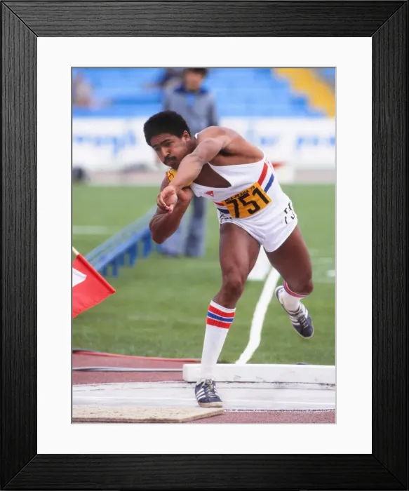 Framed Print : Daley Thompson at the 1978 European Championships Framed Print : Daley Thompson at the 1978 European Championships