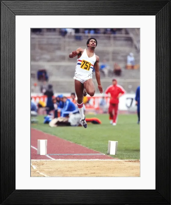 Framed Print : Daley Thompson at the 1978 European Championships Framed Print : Daley Thompson at the 1978 European Championships