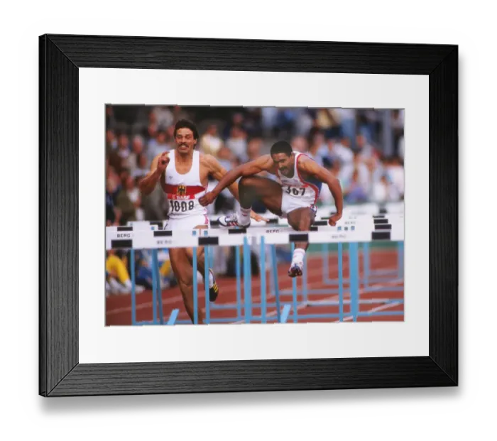 Framed Print : Daley Thompson and Jurgen Hingsen at the 1986 Stuttgart European Championships Framed Print : Daley Thompson and Jurgen Hingsen at the 1986 Stuttgart European Championships