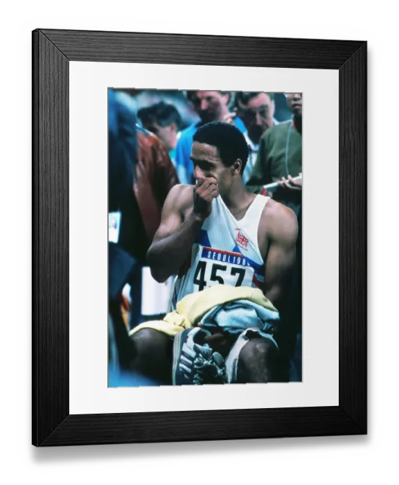 Framed Print : Daley Thompson fails to retain his Olympic decathlon title in Seoul in 1988 Framed Print : Daley Thompson fails to retain his Olympic decathlon title in Seoul in 1988