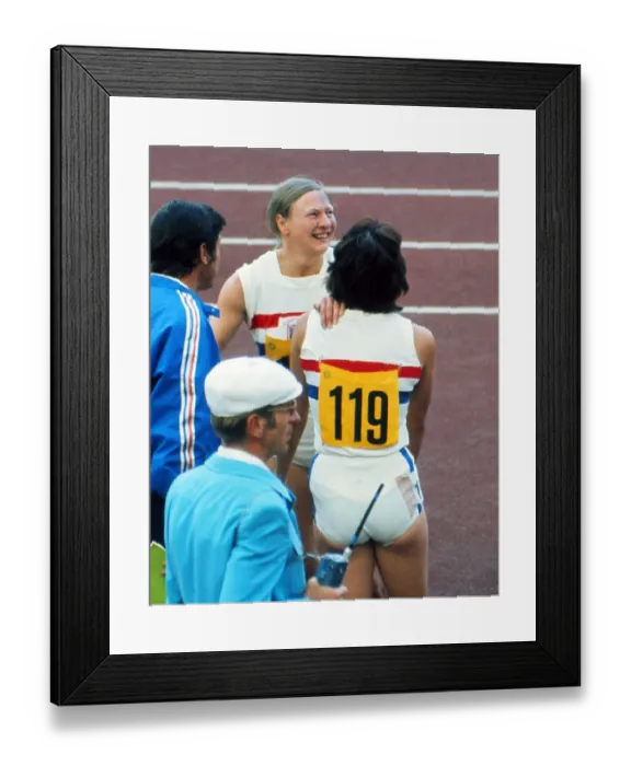 Framed Print : Mary Peter realises she has won gold at the 1972 Munich Olympics Framed Print : Mary Peter realises she has won gold at the 1972 Munich Olympics