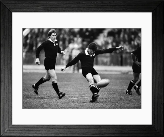 Framed Print : Robbie Deans kicks at goal during the All Blacks 1983 Tour of England Framed Print : Robbie Deans kicks at goal during the All Blacks 1983 Tour of England