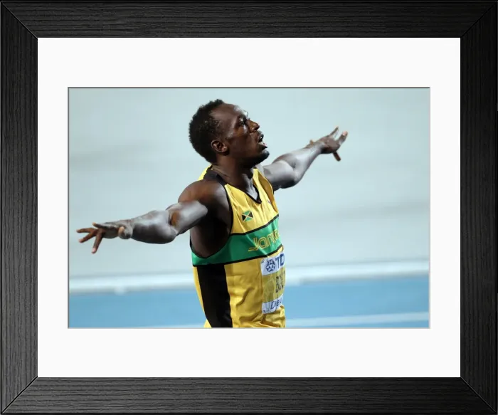 Framed Print : Usain Bolt at the 2011 World Championships