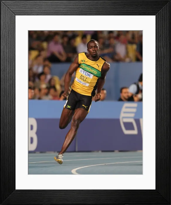 Framed Print : Usain Bolt at the 2011 World Championships