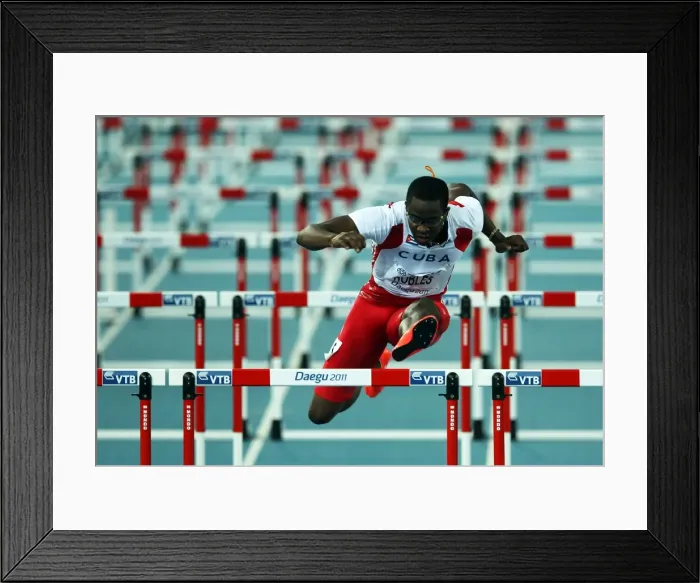 Framed Print : Dayron Robles at the 2011 Athletics World Championships Framed Print : Dayron Robles at the 2011 Athletics World Championships