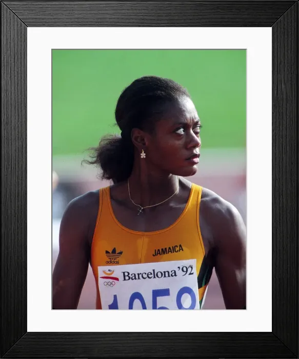 Framed Print : 1992 Barcelona Olympics: Womens 100m