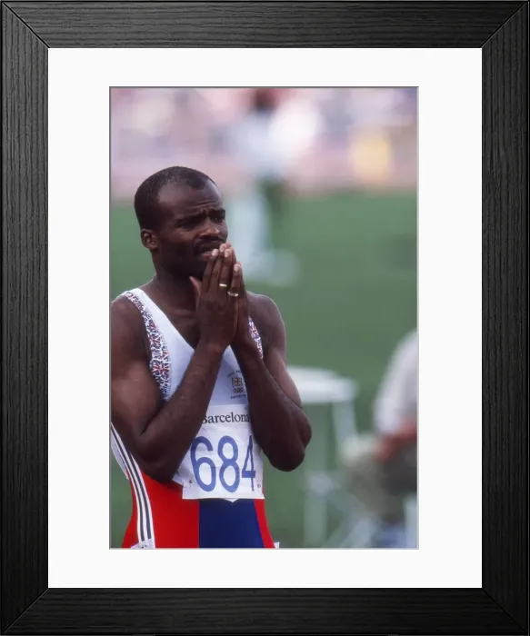 Framed Print : 1992 Barcelona Olympics: Mens 400m Hurdles