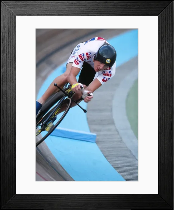 Framed Print : Chris Boardman - 1992 Barcelona Olympics - Mens Cycling