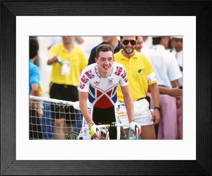 Framed Print : Chris Boardman - 1992 Barcelona Olympics - Mens Cycling Framed Print : Chris Boardman - 1992 Barcelona Olympics - Mens Cycling