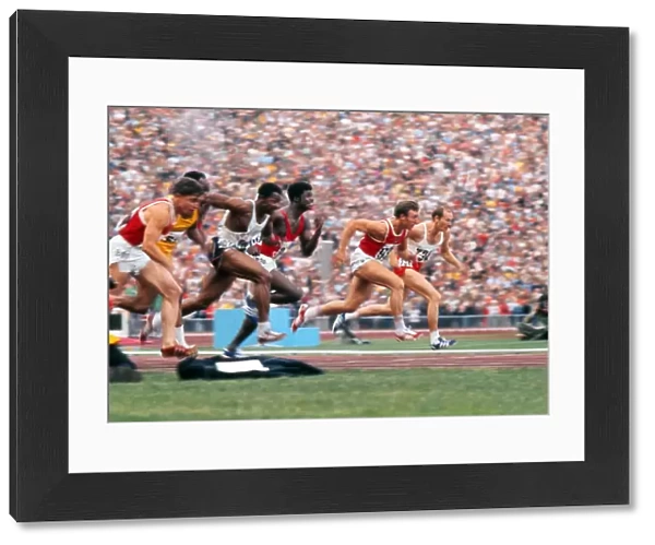 The mens 100m final at the 1972 Munich Olympics