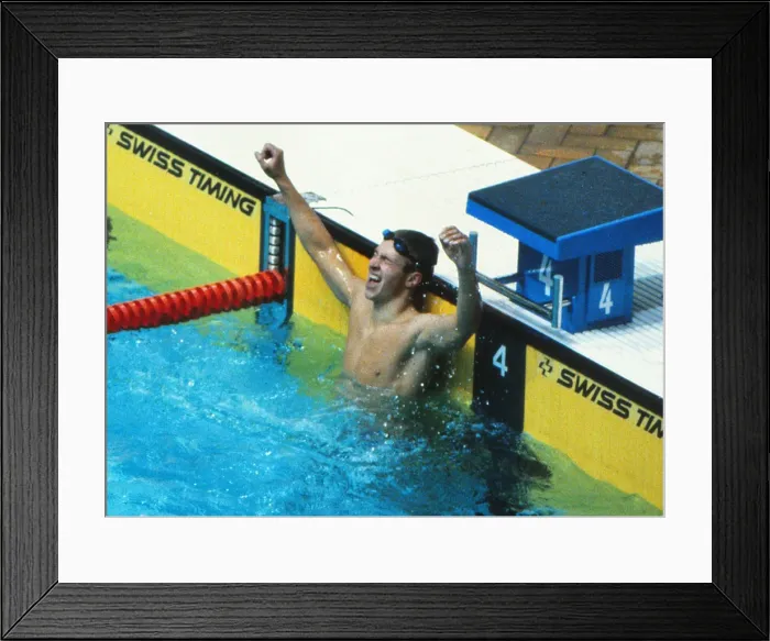 Framed Print : Vladimir Salnikov celebrates after becoming the first man to break the fifteen minute barrier in the 1500-meter freestyle at the 1980 Moscow Olympics Framed Print : Vladimir Salnikov celebrates after becoming the first man to break the fifteen minute barrier in the 1500-meter freestyle at the 1980 Moscow Olympics