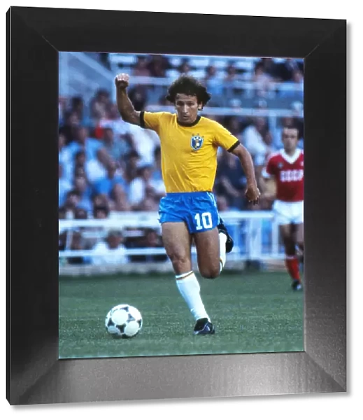 Zico on the ball at the 1982 World Cup