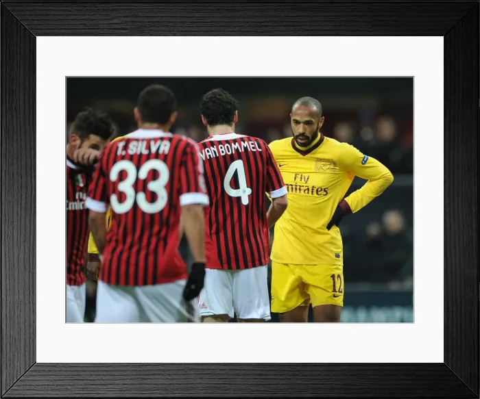 Framed Print : Football - UEFA Champions League - AC Milan vs. Arsenal Framed Print : Football - UEFA Champions League - AC Milan vs. Arsenal