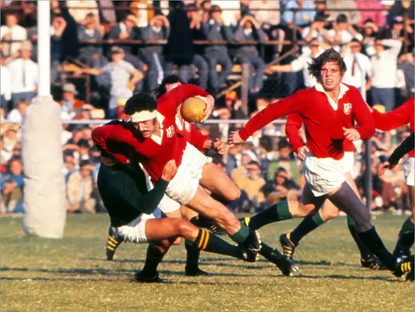 Mervyn Davies on the charge for the Lions in the 3rd Test against the Springboks in 1974