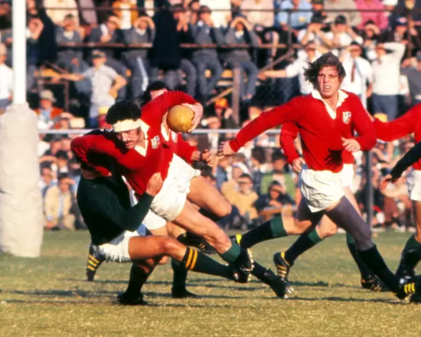 Mervyn Davies on the charge for the Lions in the 3rd Test against the Springboks in 1974