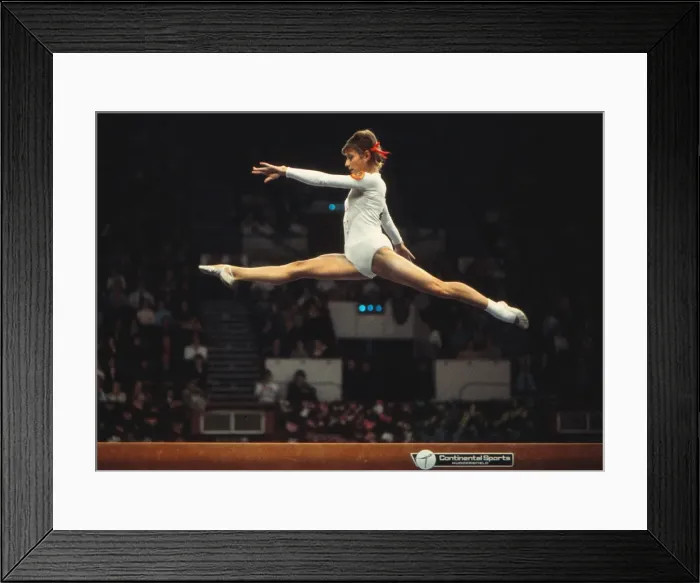 Framed Print : Olga Korbut - 1975 Gymnastics World Cup