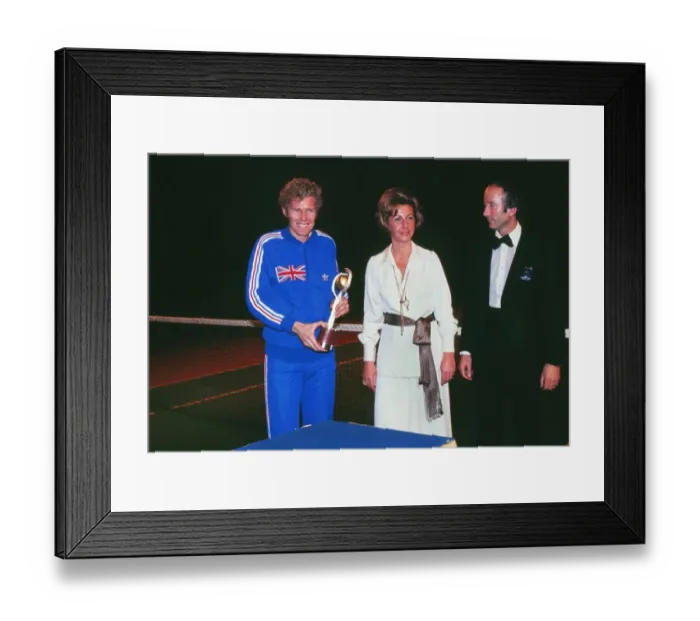 Framed Print : 1975 Rothmans International Tennis Trophy winner Mark Cox