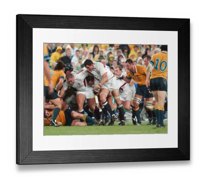 Framed Print : The England forwards drive the ball forward during the 2003 World Cup Final Framed Print : The England forwards drive the ball forward during the 2003 World Cup Final