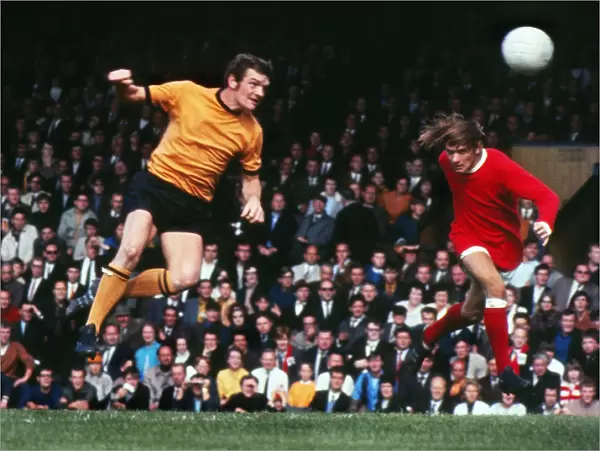 Hugh Curran of Wolves and Ian Fitzpatrick of Manchester United in 1970  /  1